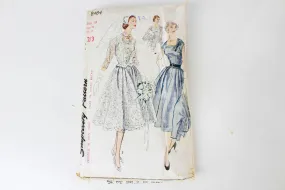 1950s Dress and Jacket Sewing Pattern Simplicity 8484, Bust 36 Complete