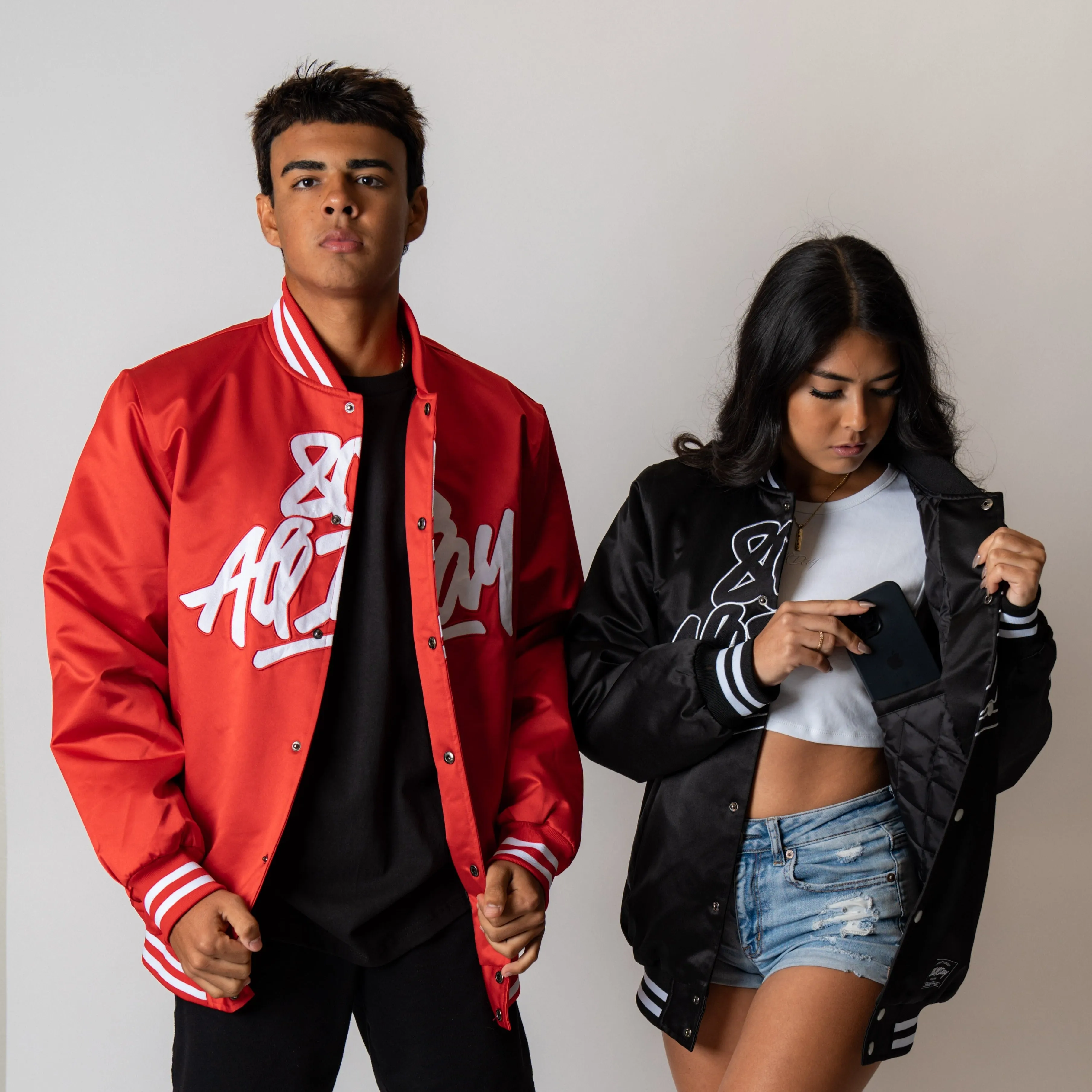 808ALLDAY Red Satin Jacket