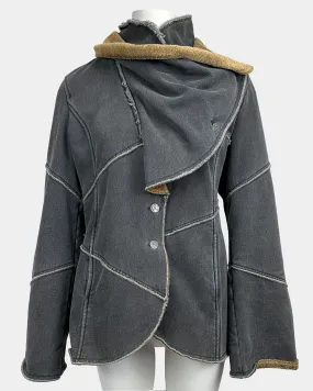 Armani Raw Edge Asymmetric Grey Jacket 1990's