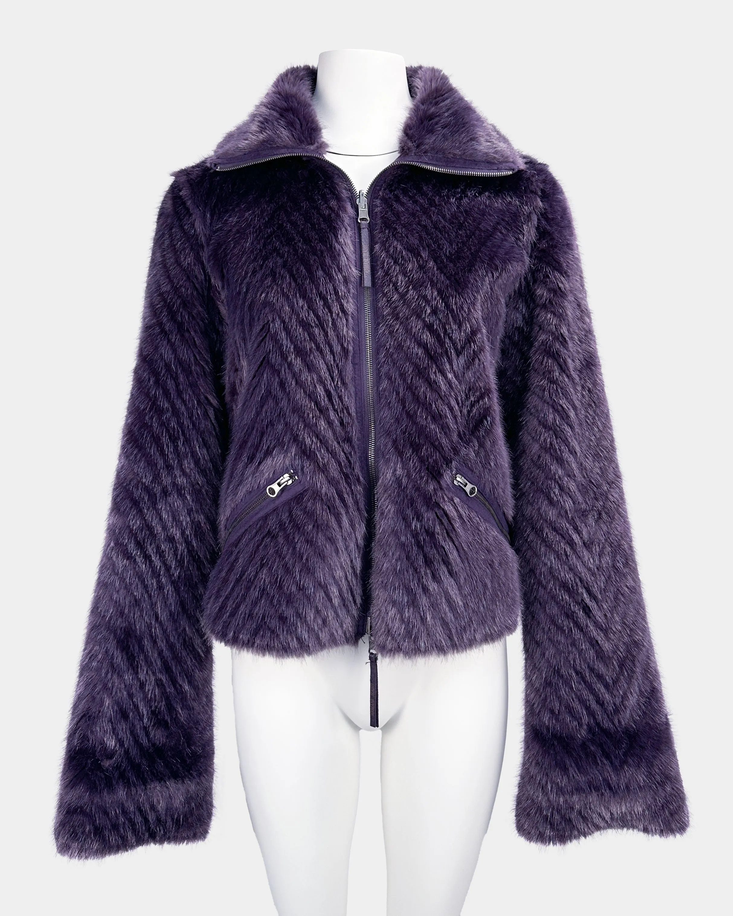 Armani Reversible Purple Fur Jacket 2000's