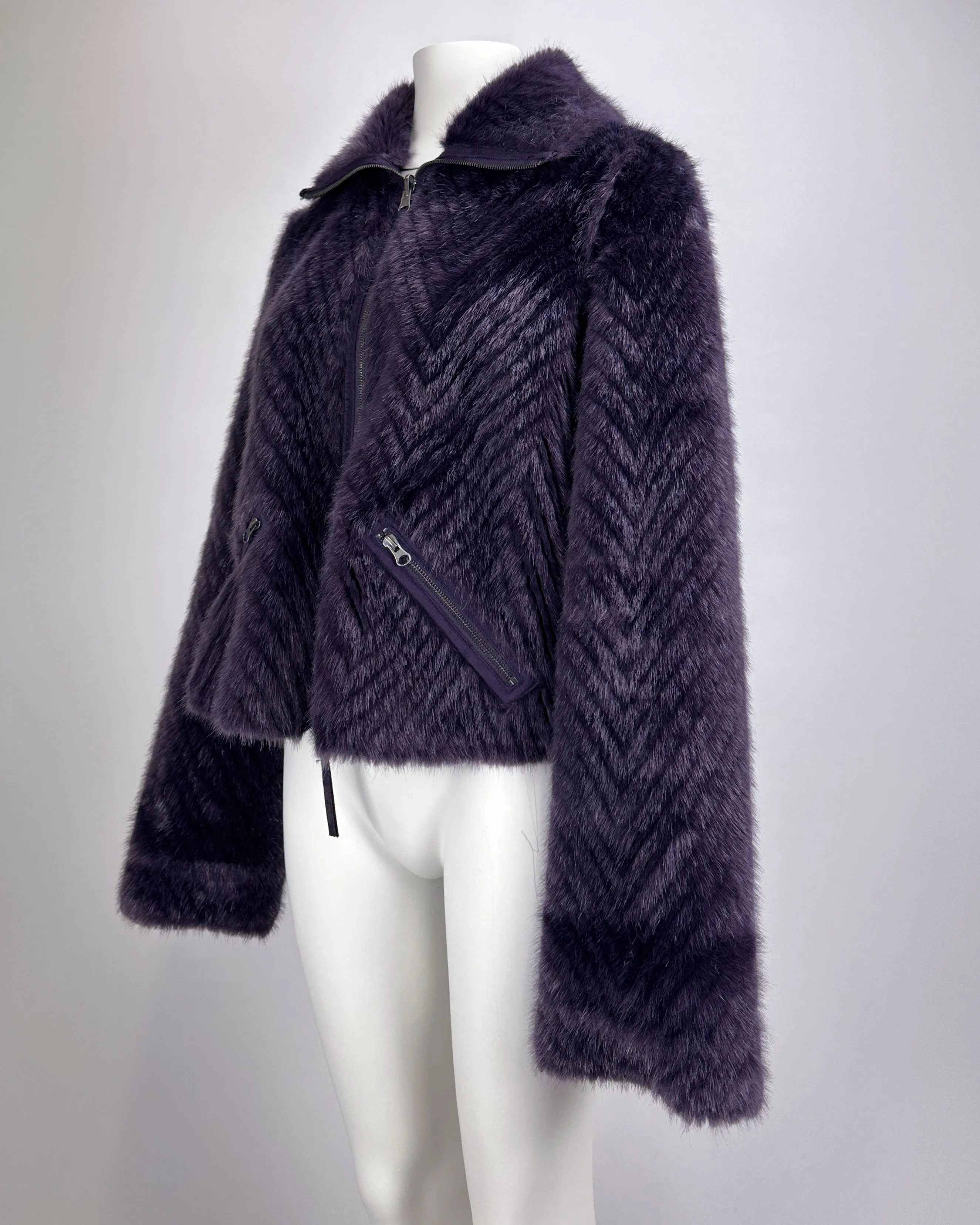 Armani Reversible Purple Fur Jacket 2000's