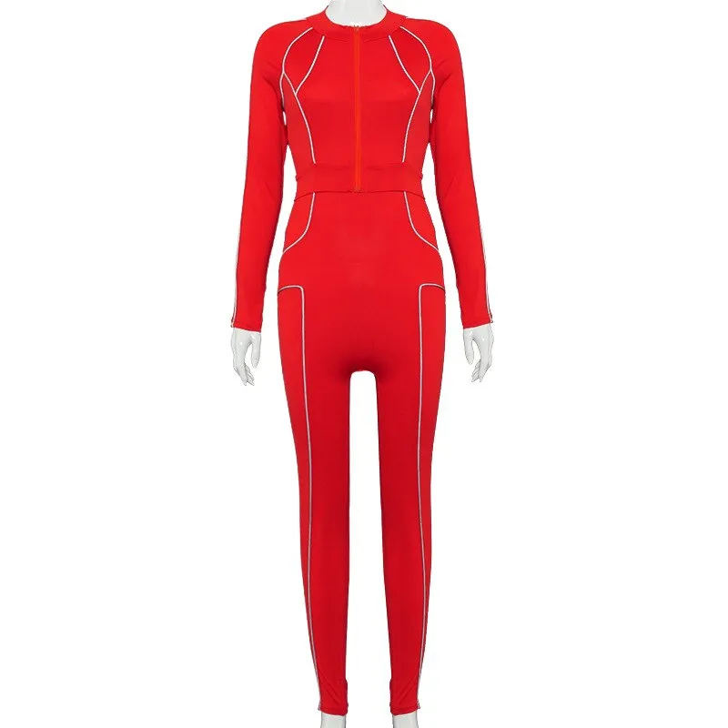 Autumn Seamless Striped Sports Yoga Set Gym Fitness Tracksuit Fashion Backless Jumpsuit And Coat Workout Sportswear Clothing