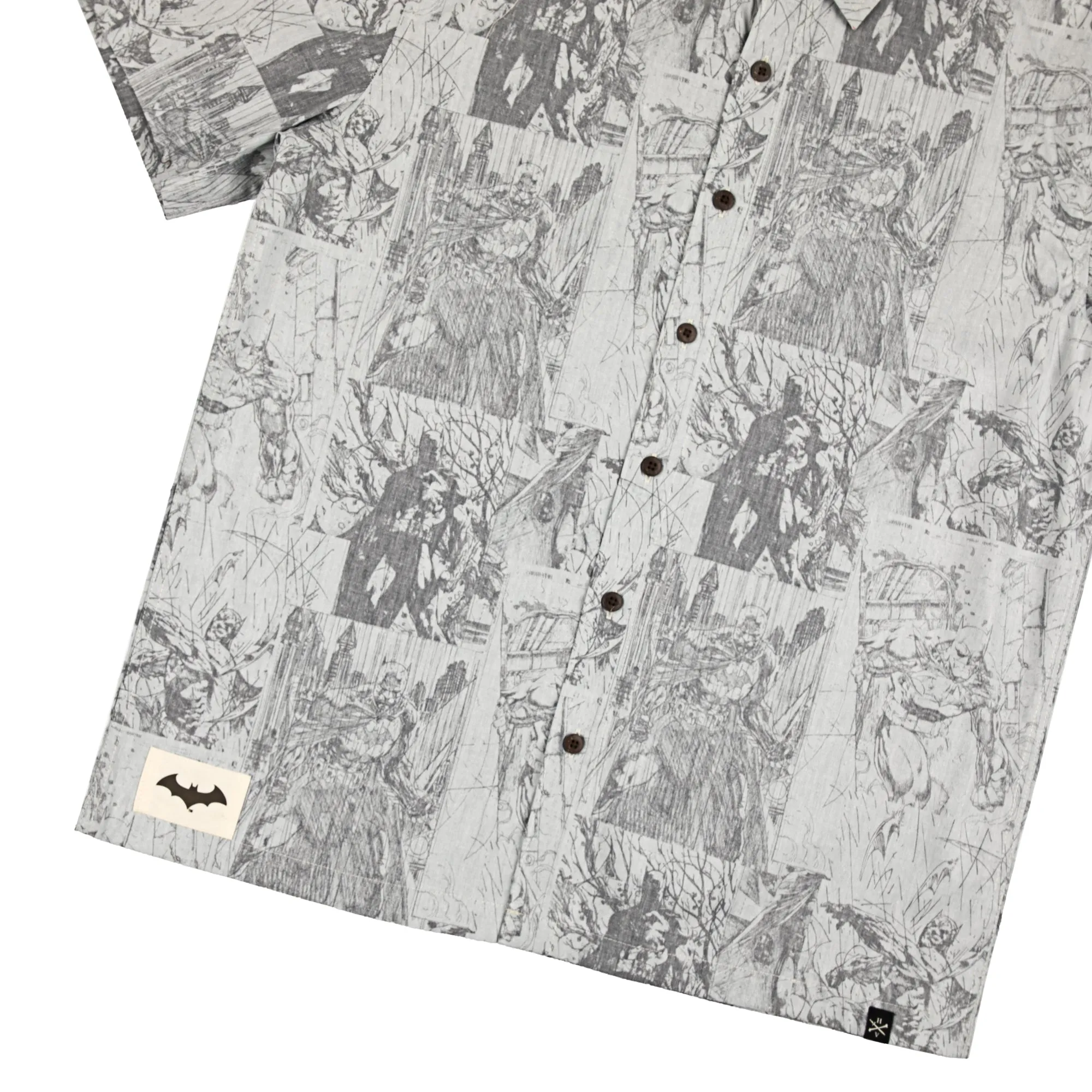 Batman Woven All Over Comic Print Button-Down Shirt