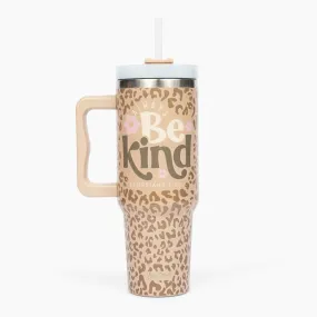 Be Kind Leopard 40oz Tumbler w/ Handle