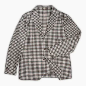 Bernat blazer flannel soft check 100% cashmere (Cream grey and brown)