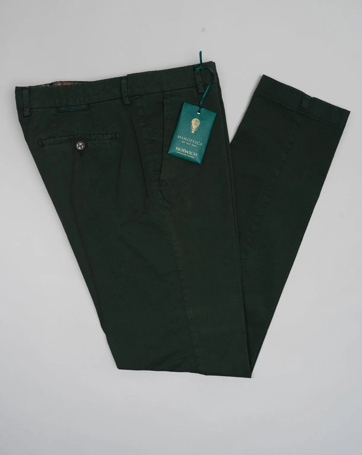 Berwich Morello Garment Dyed Chinos / Army