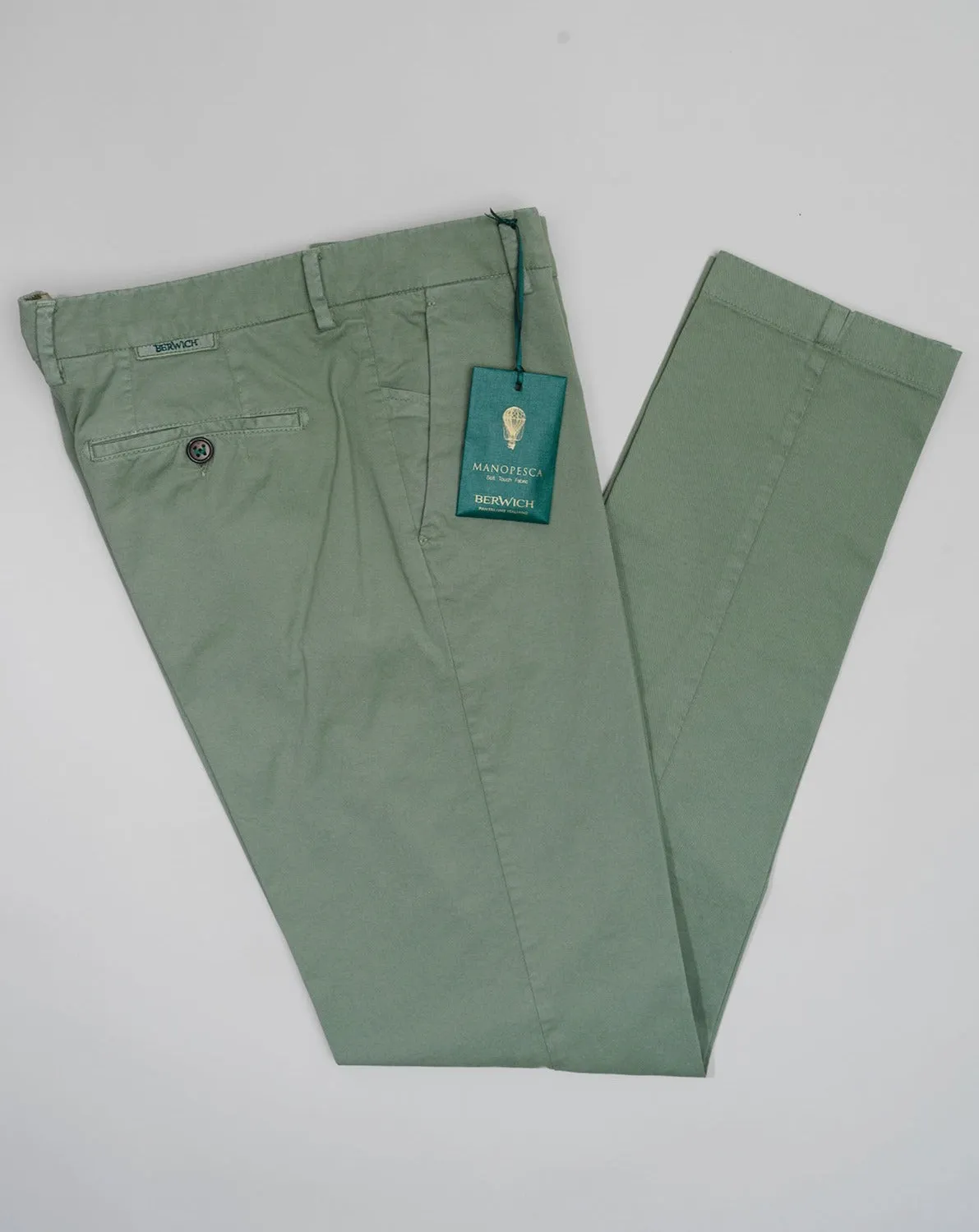 Berwich Morello Garment Dyed Chinos / Verde