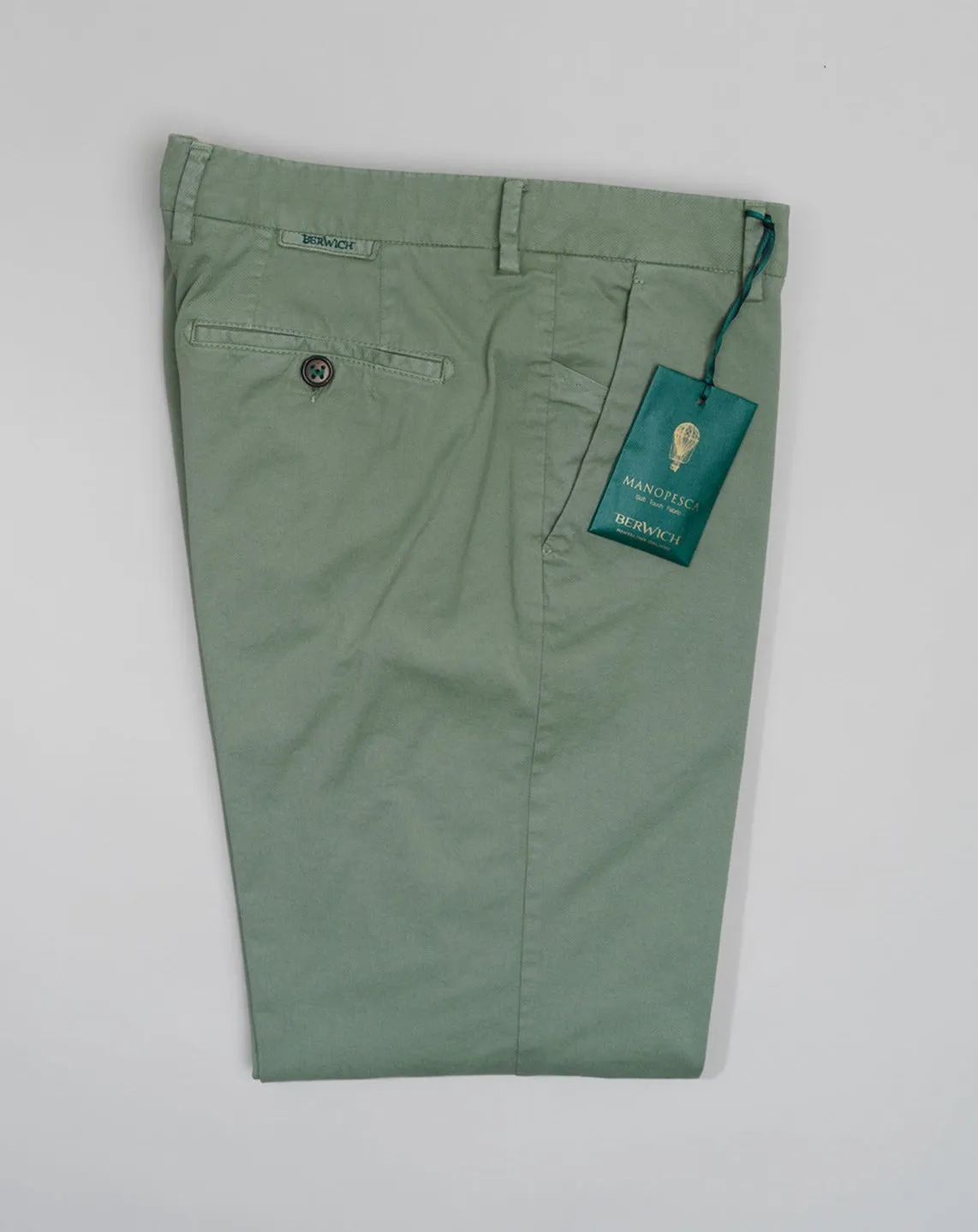 Berwich Morello Garment Dyed Chinos / Verde