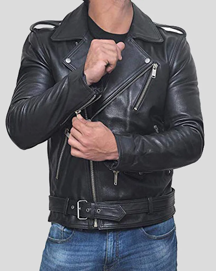 Black Biker Leather Jacket