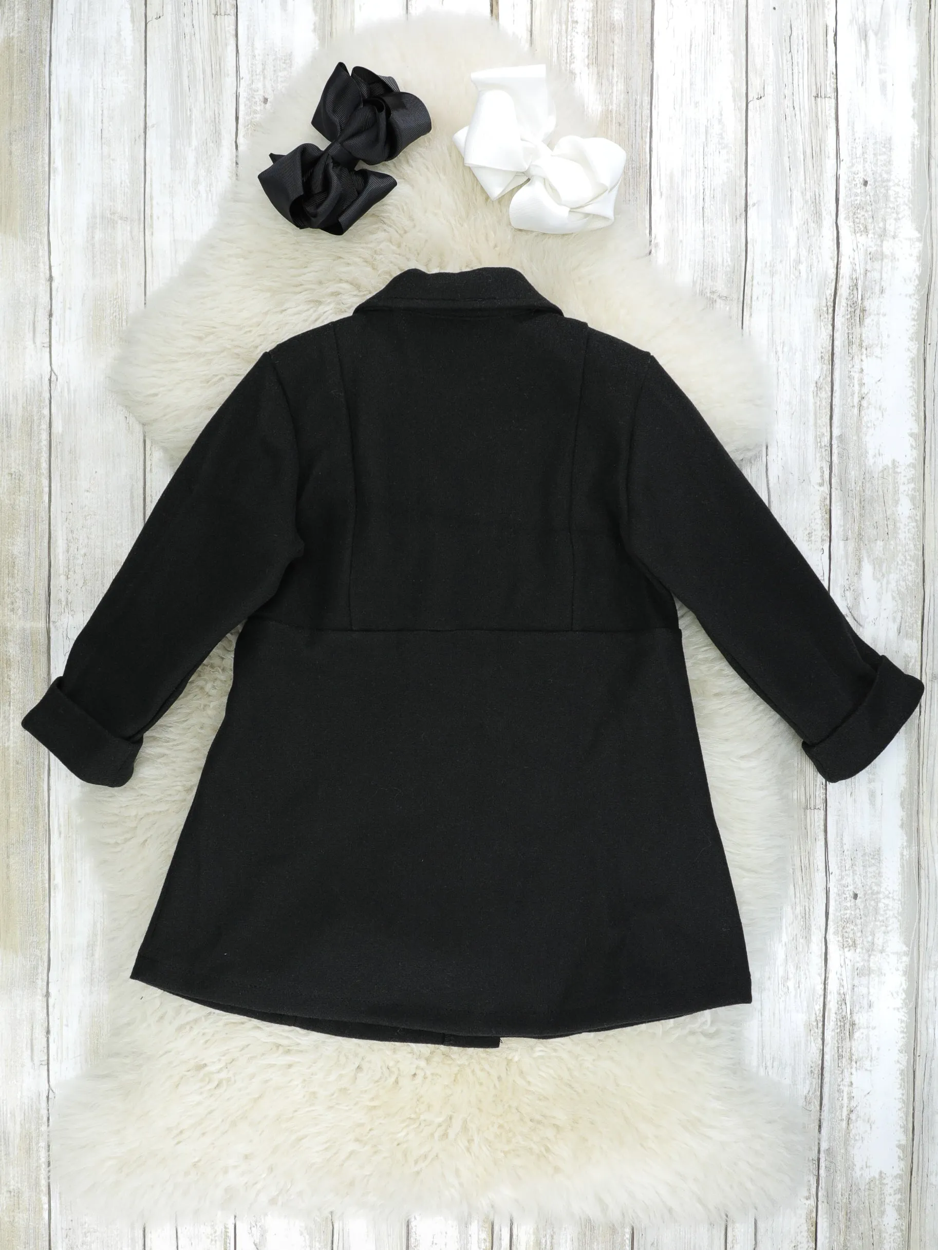 Black Collared Ruffle Jacket