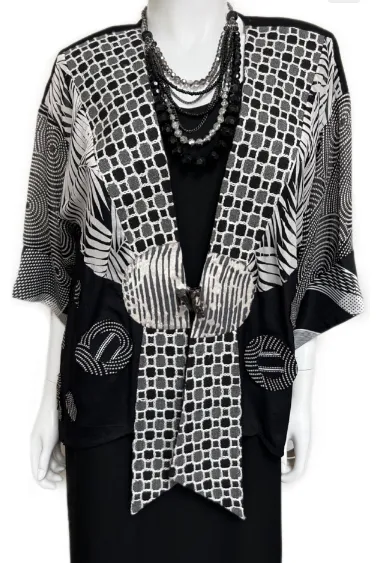 Black Deco Hippie Chic Flirty Fashionista Jacket