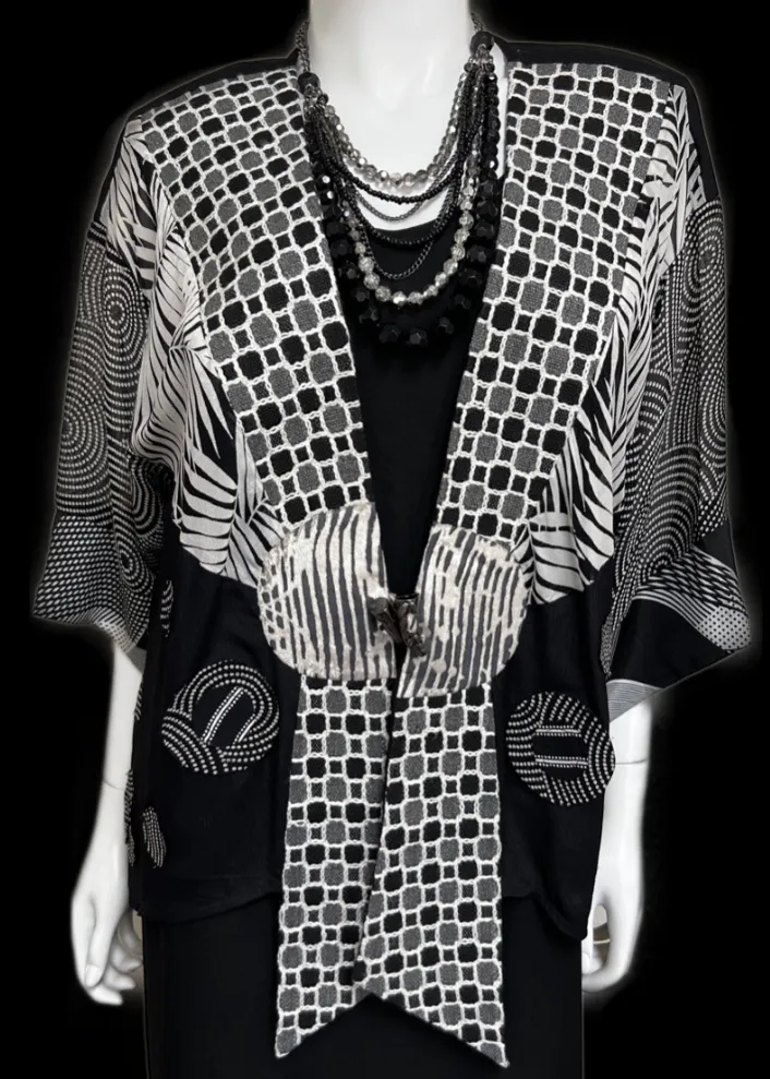 Black Deco Hippie Chic Flirty Fashionista Jacket