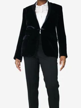 Black velvet blazer - size UK 14