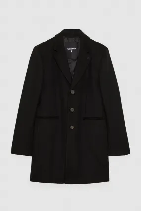 Black Wool blend lined coat