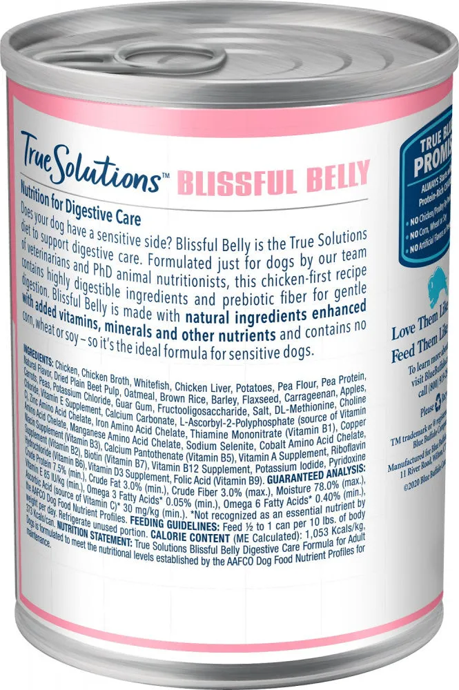 Blue Buffalo True Solutions Blissful Belly Natural Digestive Care Chicken Recipe Adult Wet Dog Food