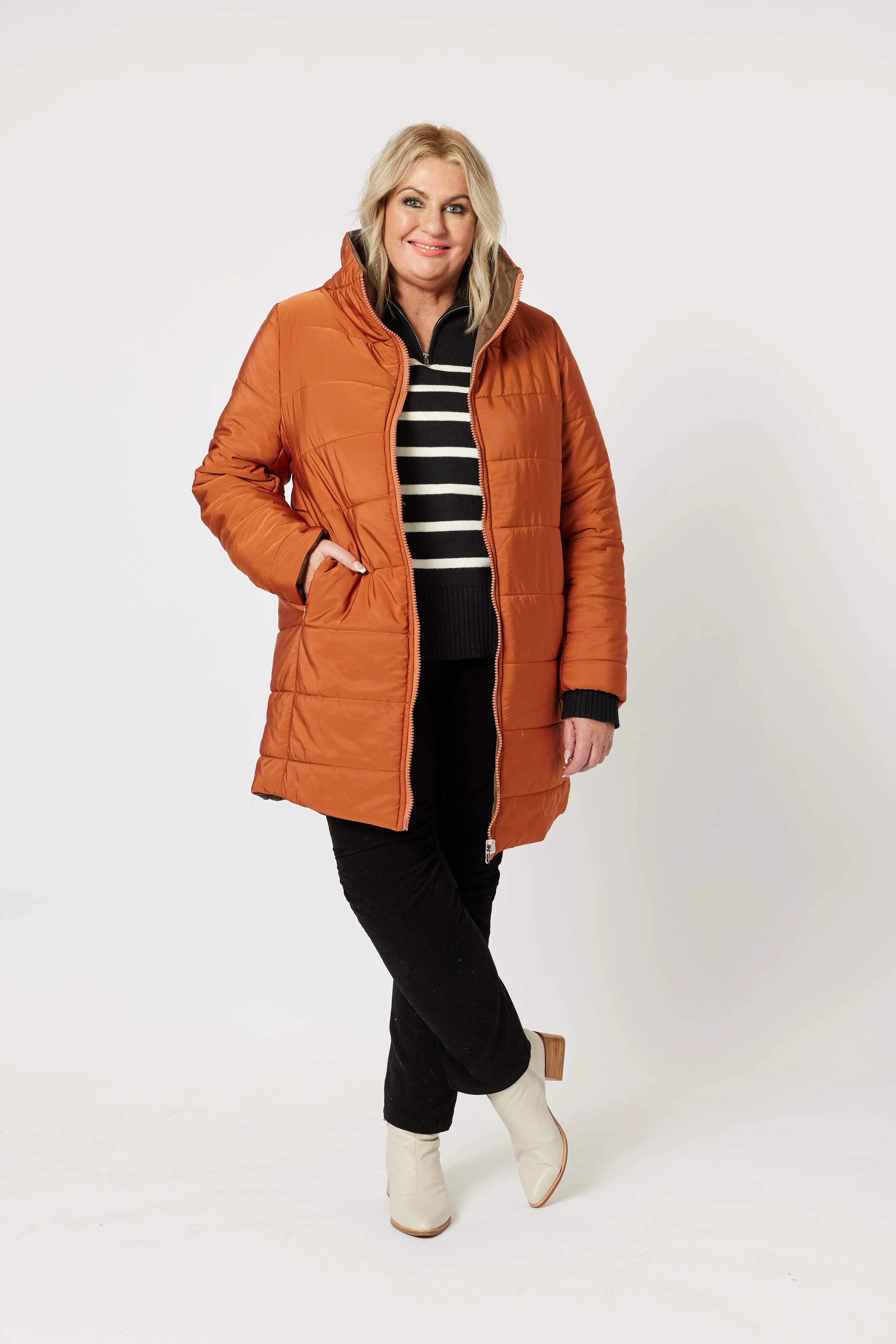 Bowral Reversable Puffer - Paprika