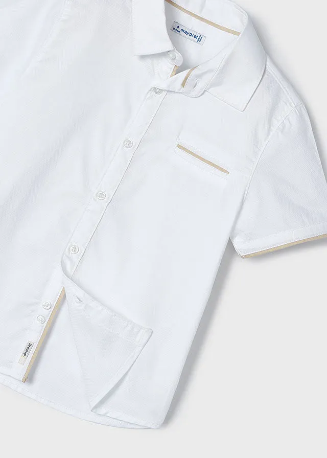 Boys Short Sleeve Button Down Shirt | White