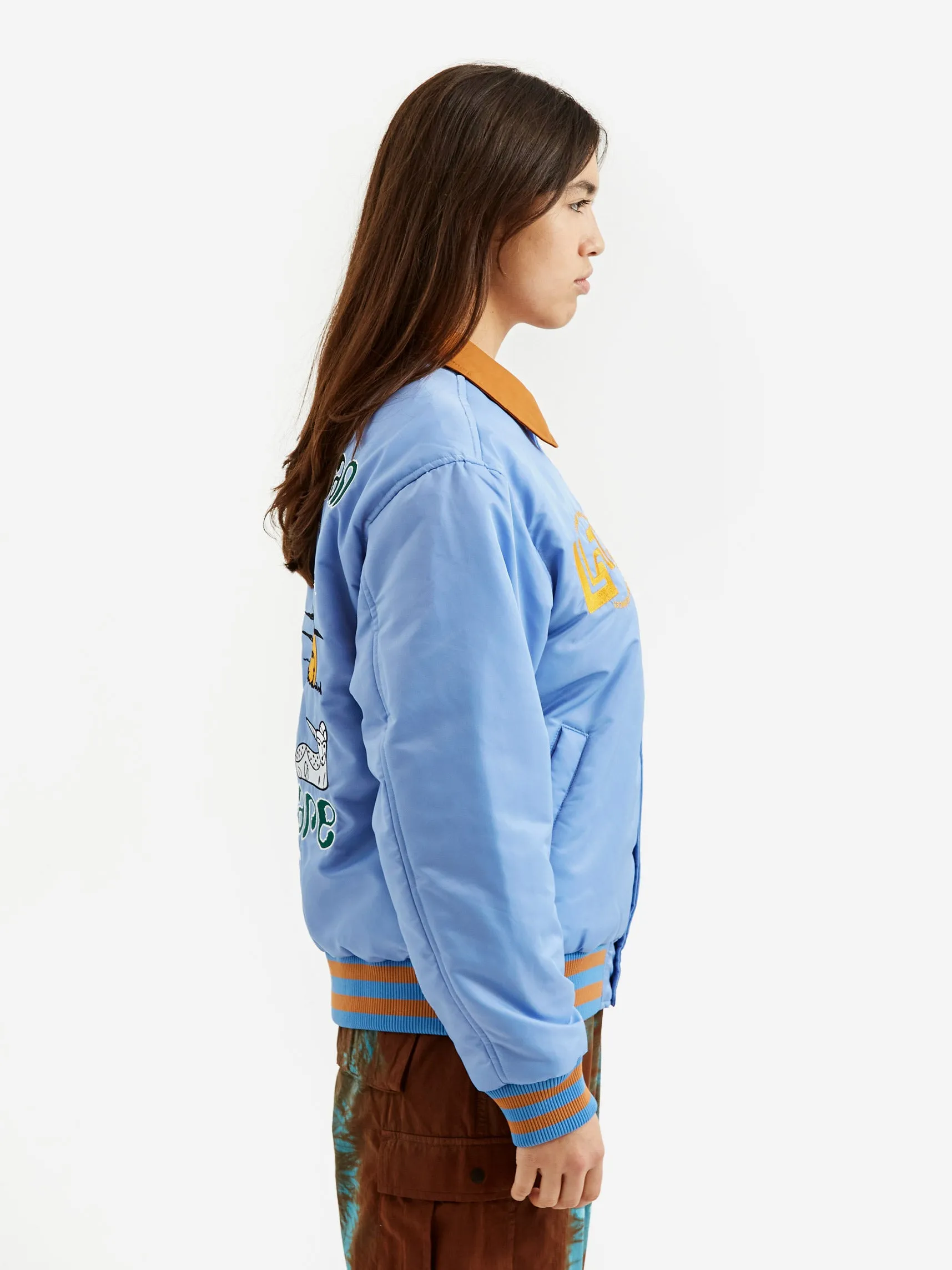 Brain Dead Human Hardware Satin Jacket - Slate Blue