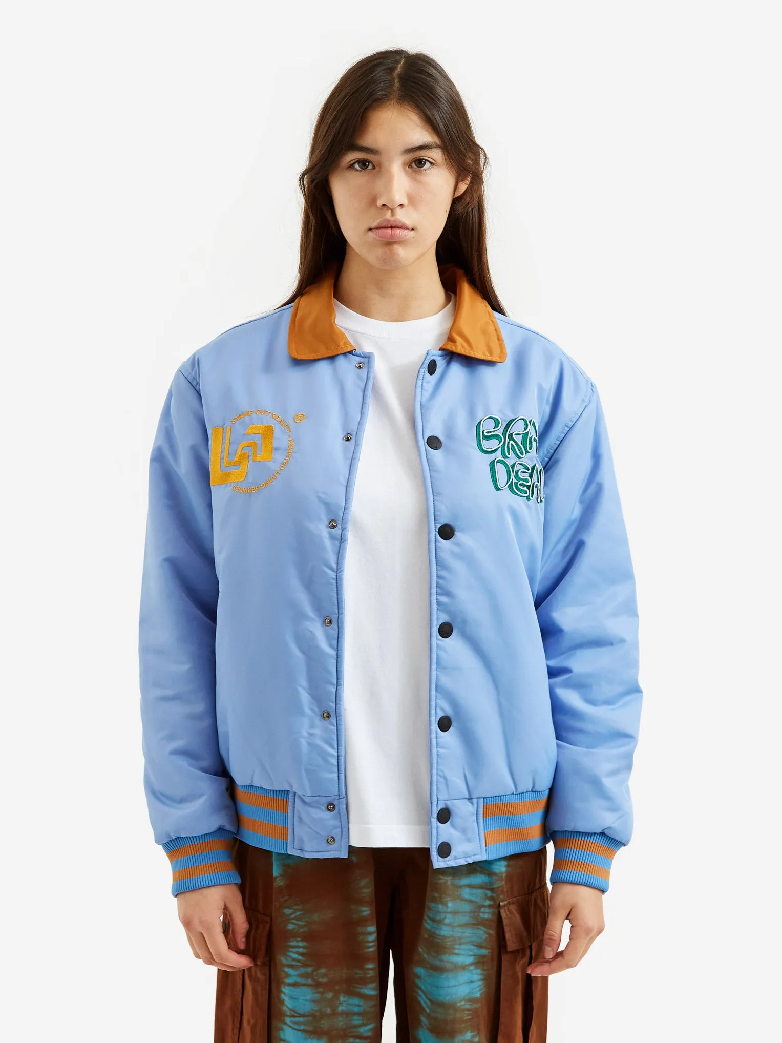 Brain Dead Human Hardware Satin Jacket - Slate Blue