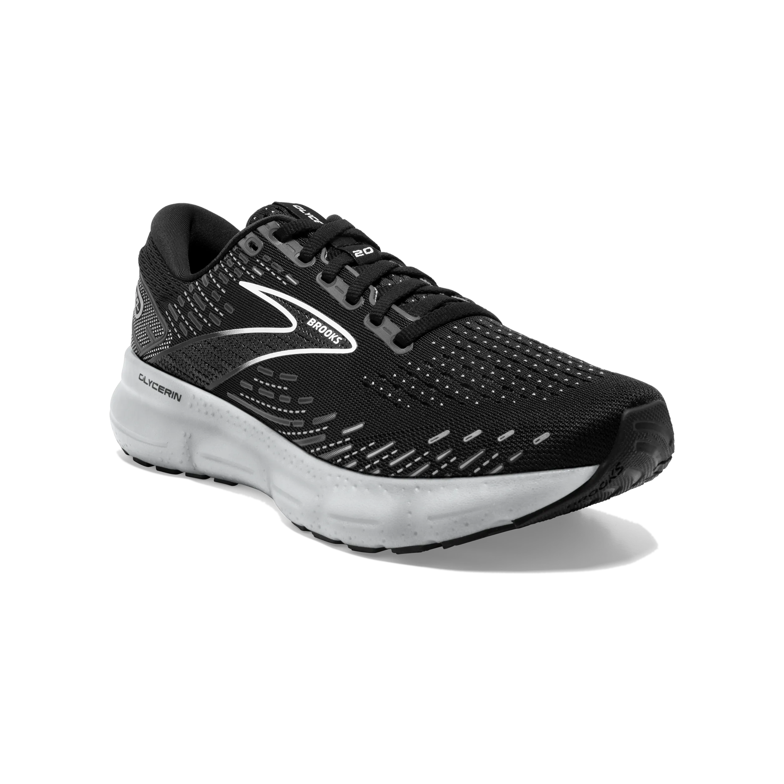 Brooks Glycerin 20 (D Width) - Black/White/Alloy (Womens)