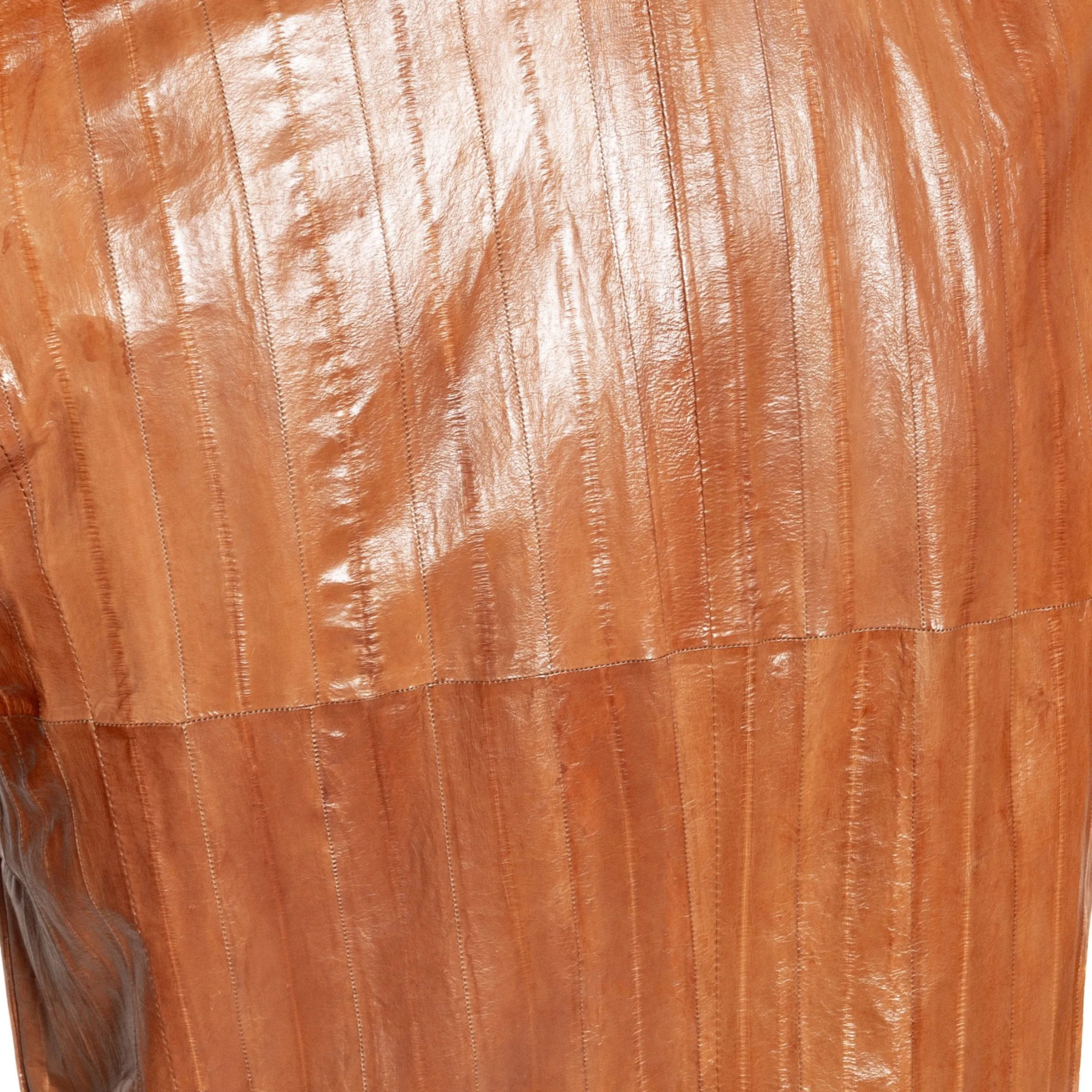 Brown Eel Leather Grommet Jacket