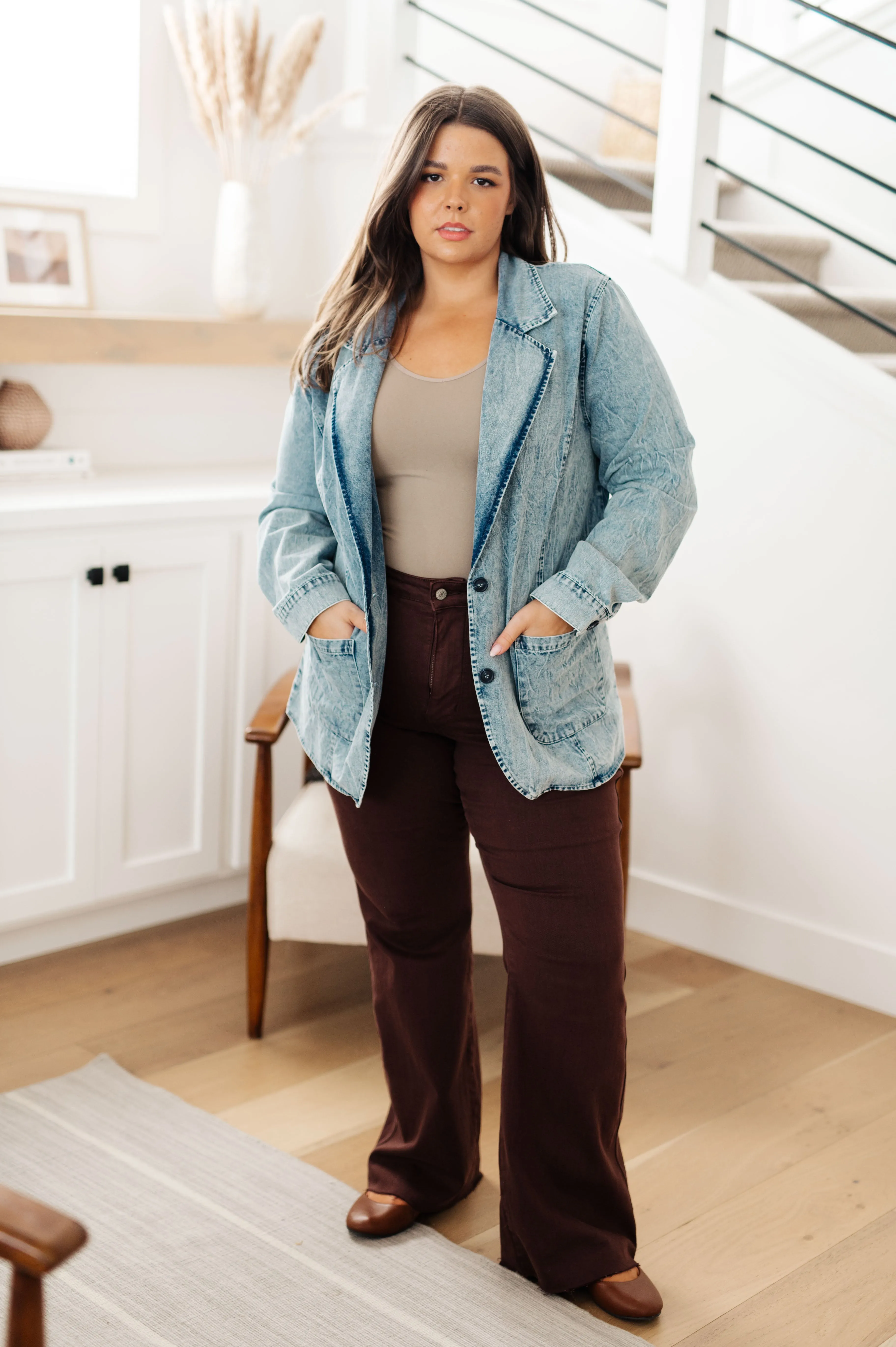 Business Brunch Denim Blazer - 3/12