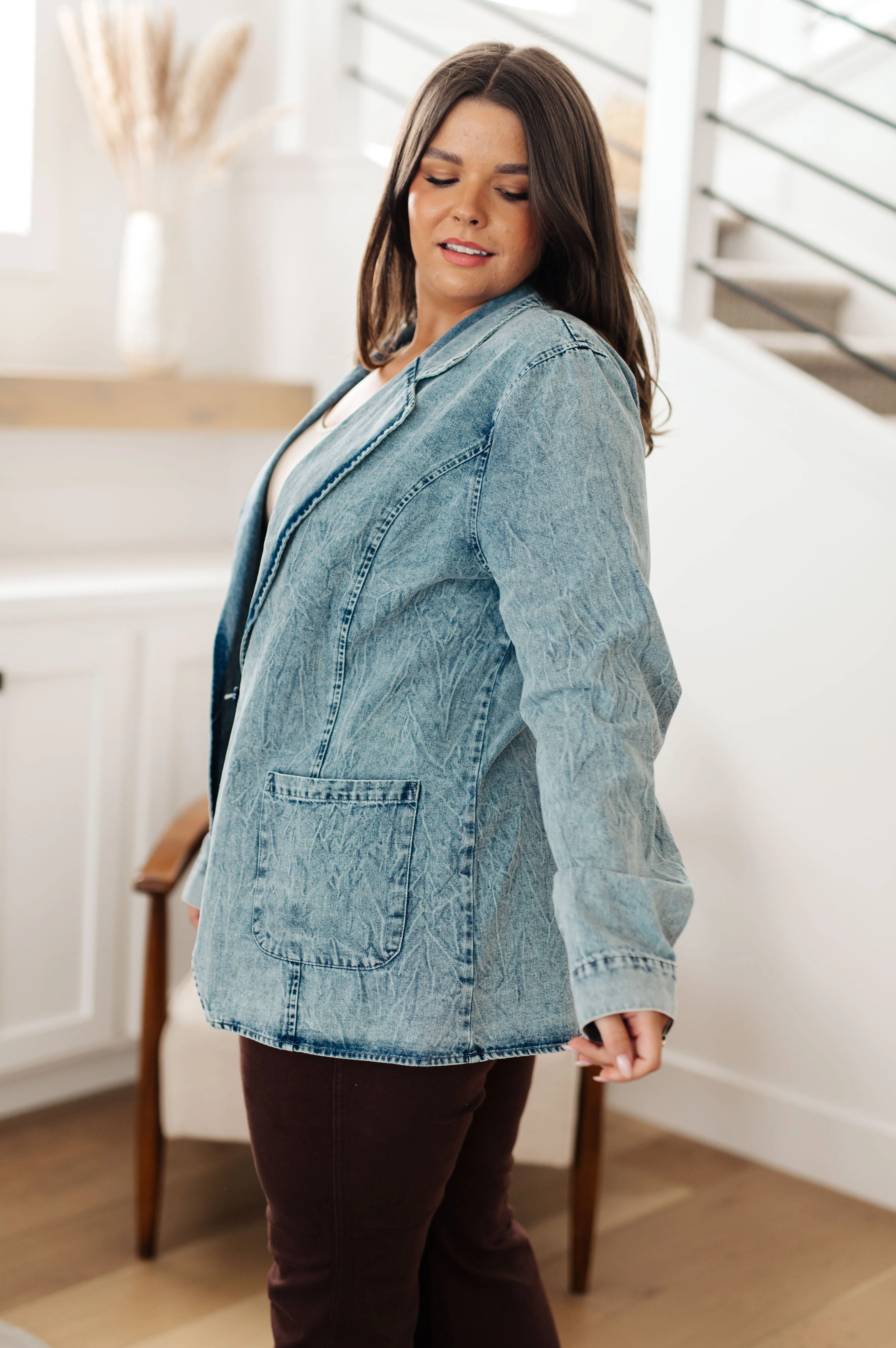 Business Brunch Denim Blazer - 3/12