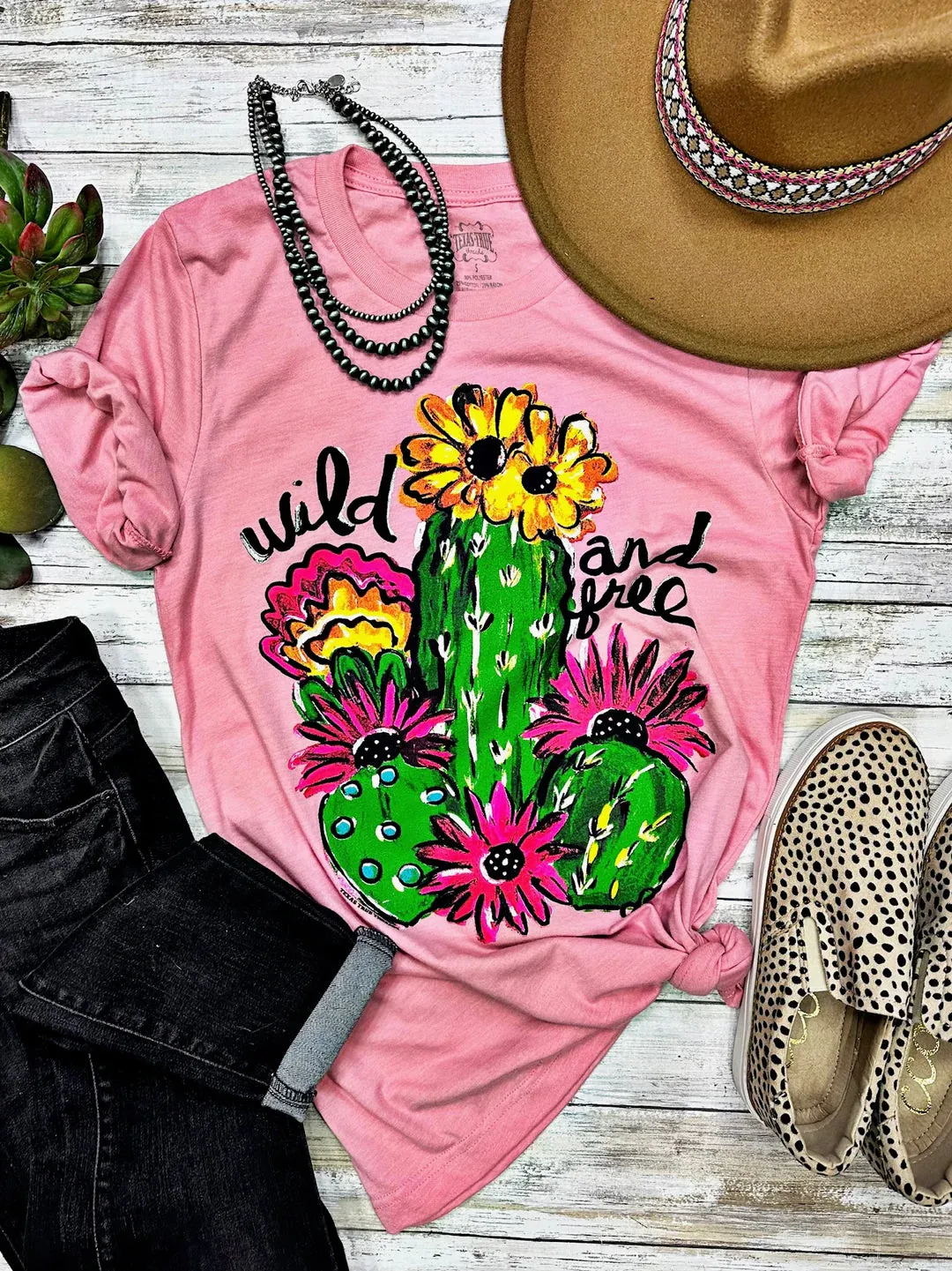 Callie's Wild & Free Pink tee