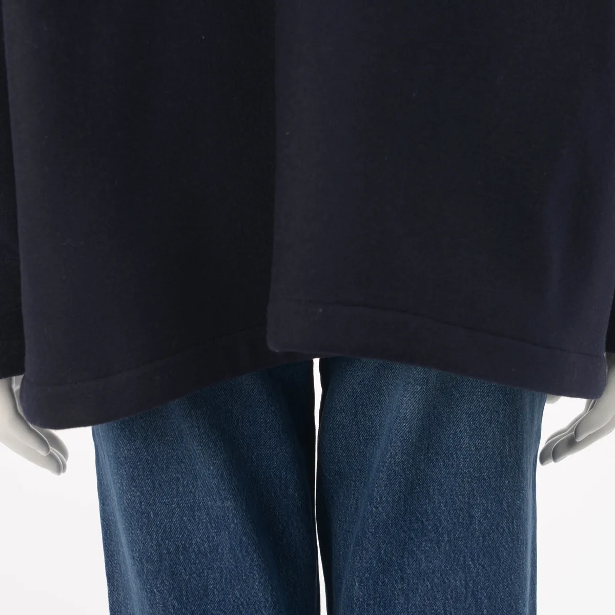 Celine Navy Wool Melton V-Neck Chain Pullover FR 38