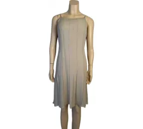 Chanel 04P 2004 Spring Beige Taupe Silk Dress FR 42 US 6/8