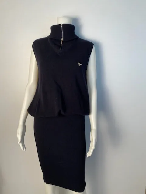 Chanel 08C 2008 Cruise Coco Line Black Sleeveless Ribbed Blouson Dress FR 38 US 6