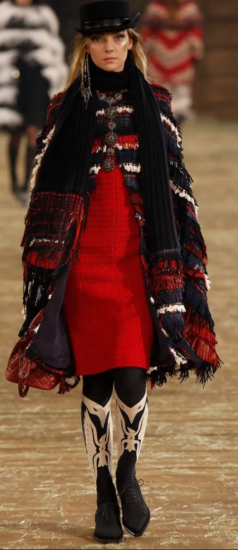 Chanel 14A 2014 Fall Paris-Dallas Red Runway Dress FR 40 US 6