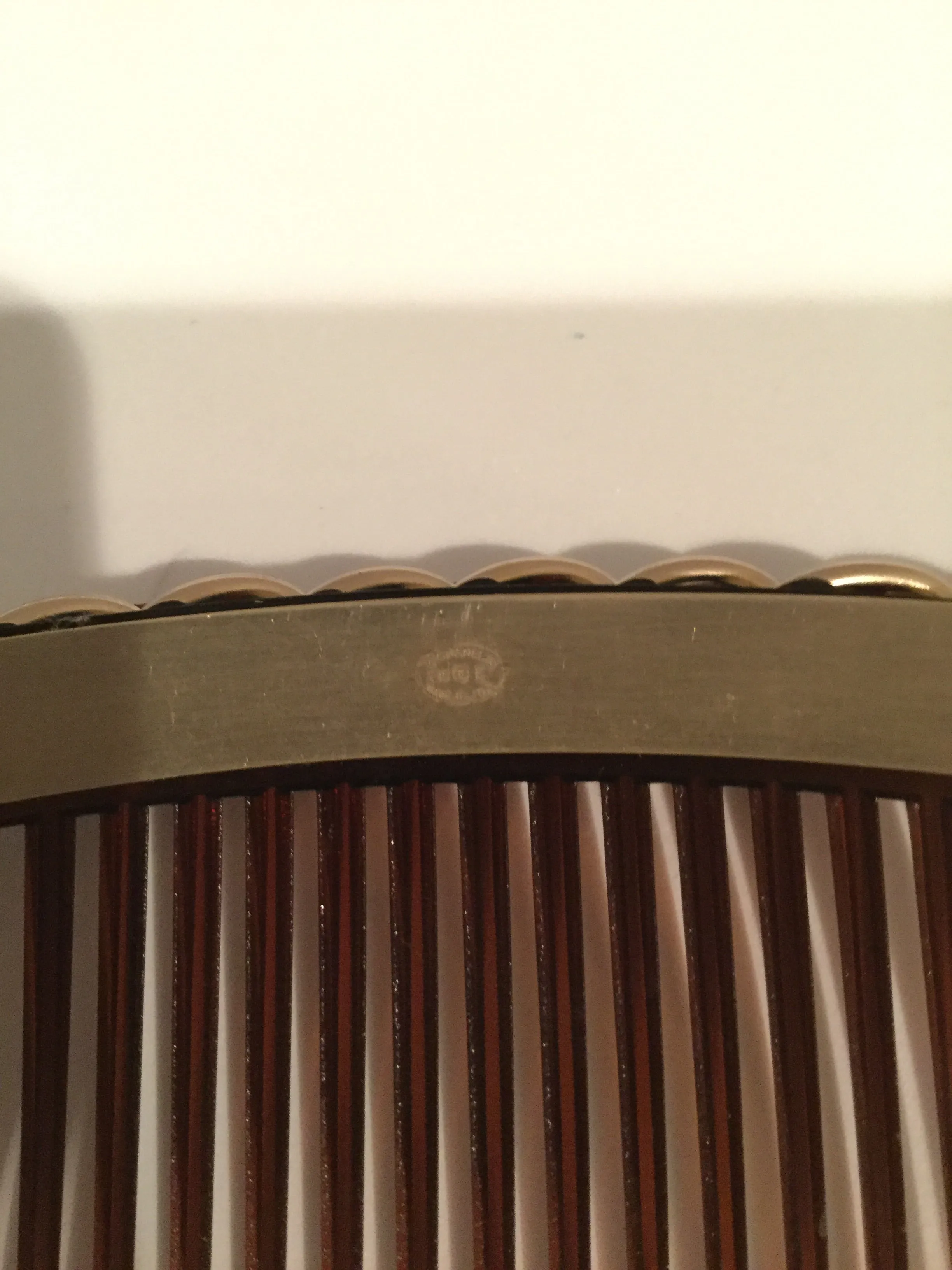 Chanel 2013 Bordeaux Burgundy Leather Hair Decorative  Accessory Comb Barrette Gold CC Logos