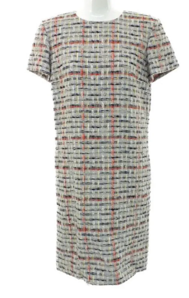 Chanel 2018 Spring 18P Multicolor Grey Tweed Dress FR 42 US 10/12