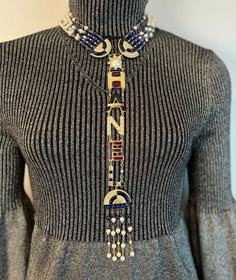 Chanel 2019, 19A Logomania Collection Letters Multicolor Necklace