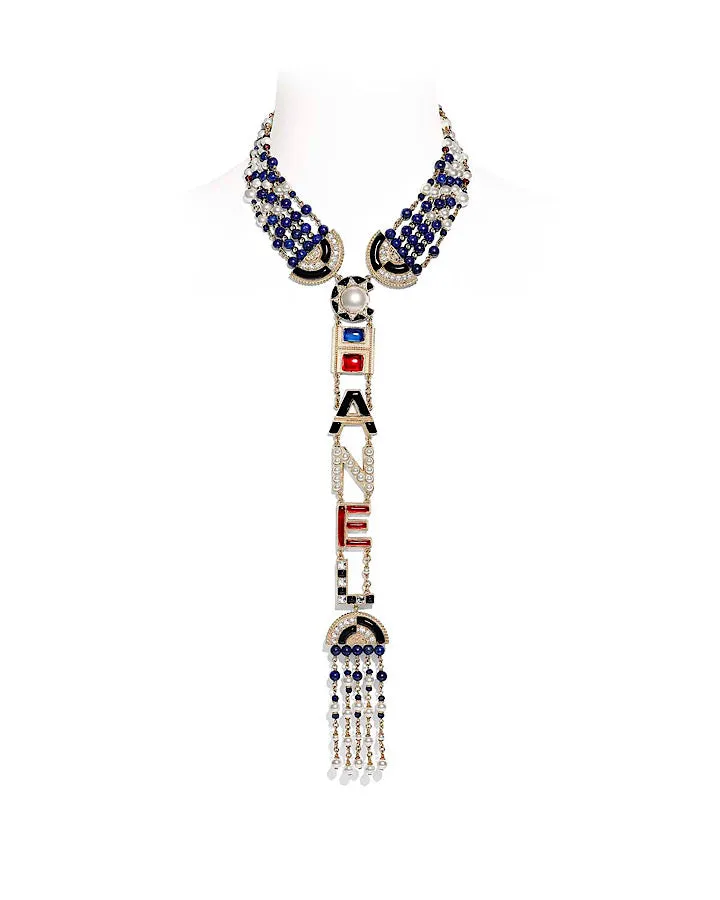 Chanel 2019, 19A Logomania Collection Letters Multicolor Necklace