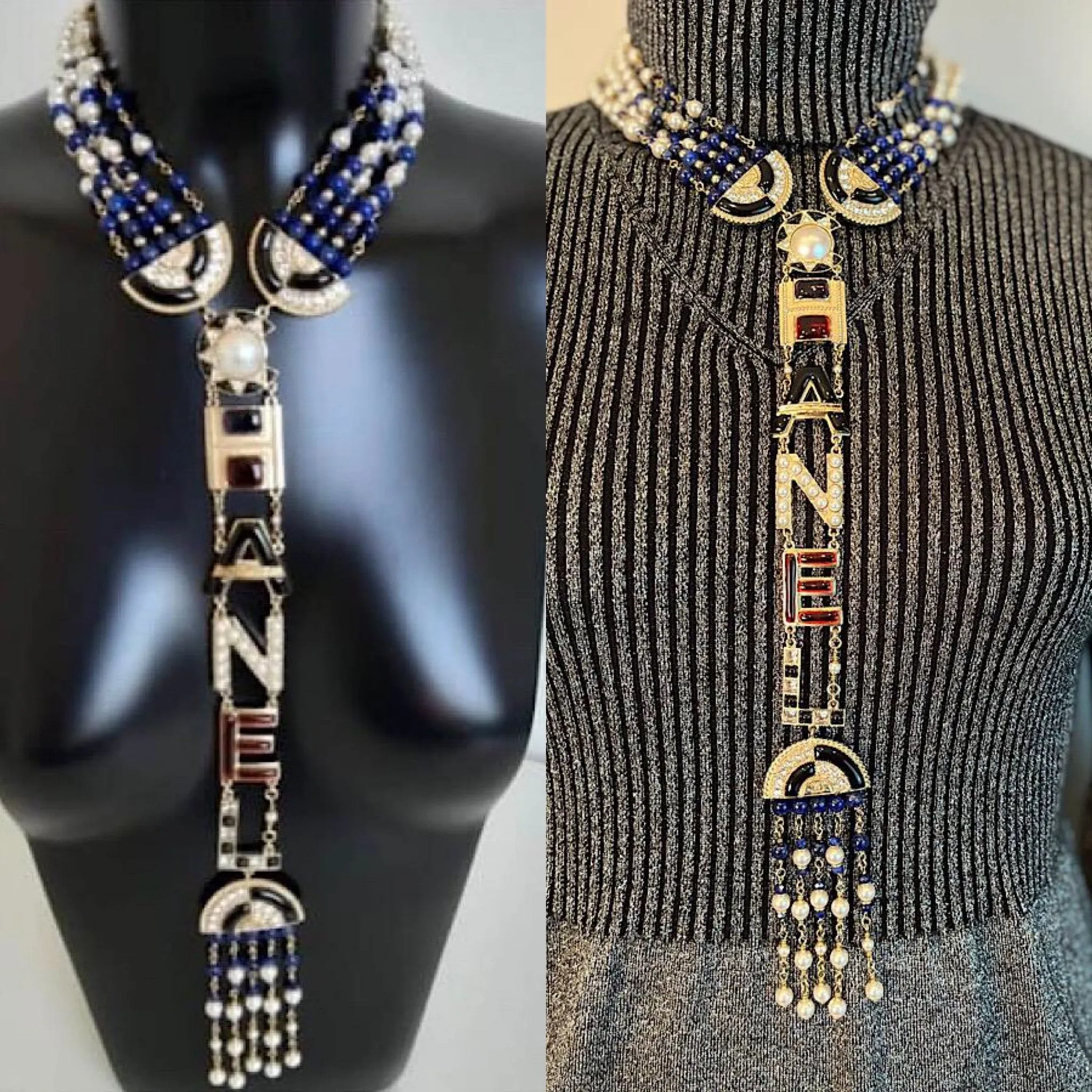 Chanel 2019, 19A Logomania Collection Letters Multicolor Necklace