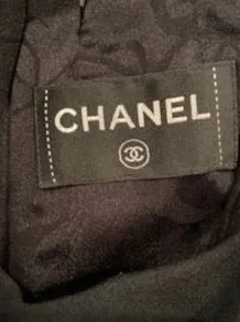 Chanel Black 11A, 2011 Fall halter pleated keyhole Dress Wool Satin US 6