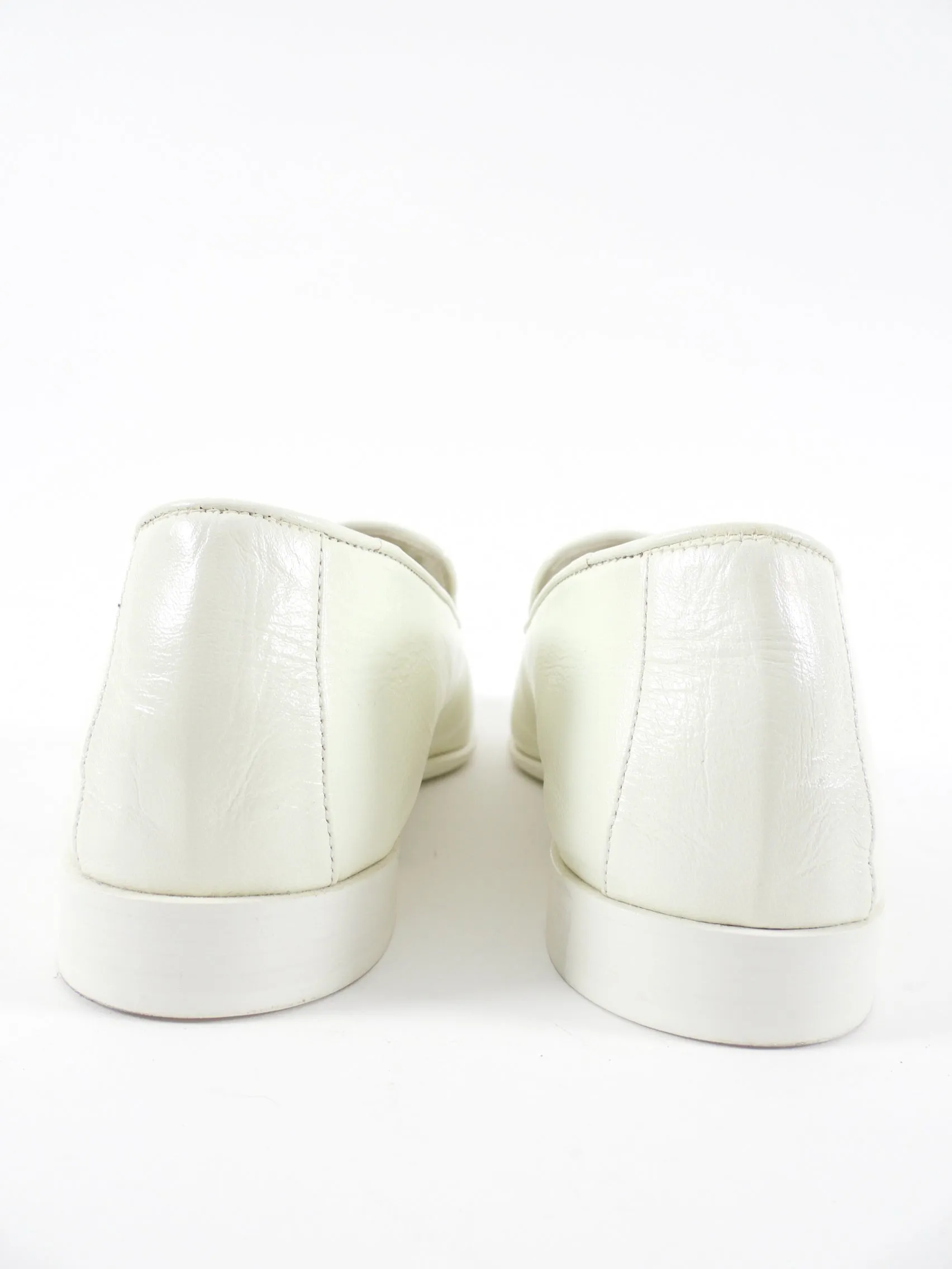 Chanel Ivory Leather Pearl CC Loafer - 37 / 36.5