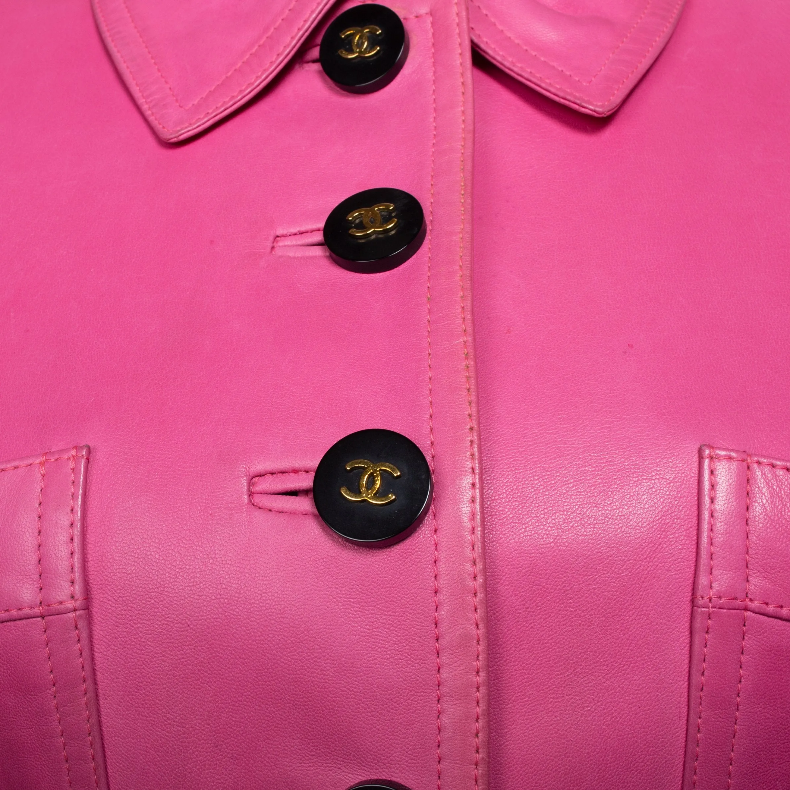 Chanel Mini Pink Cropped Leather Jacket