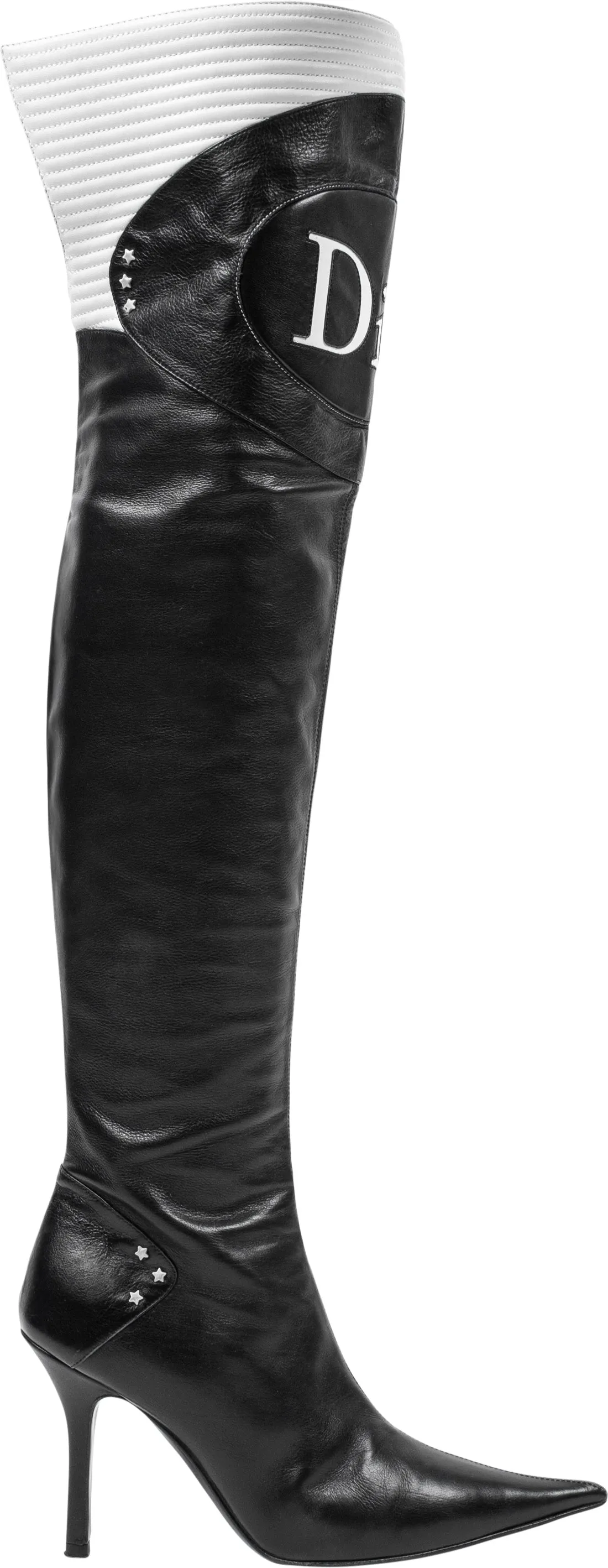 Christian Dior Thigh-High Moto Logo Boots