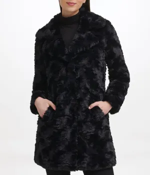 Classic Textured Faux Fur Coat