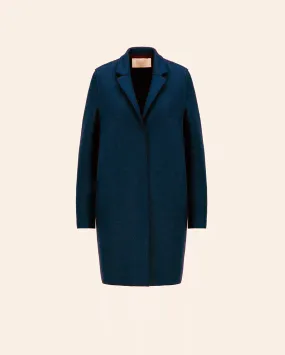 COCOON COAT LIGHT PRESSED WOOL / NAVY BLUE