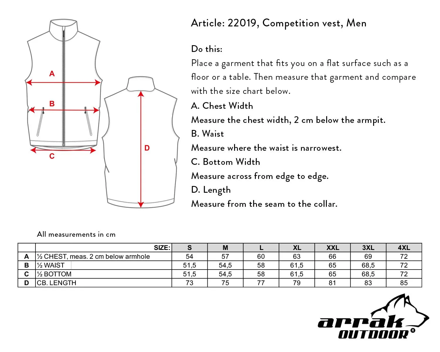 Competition Vest Men (Burnt Orange)