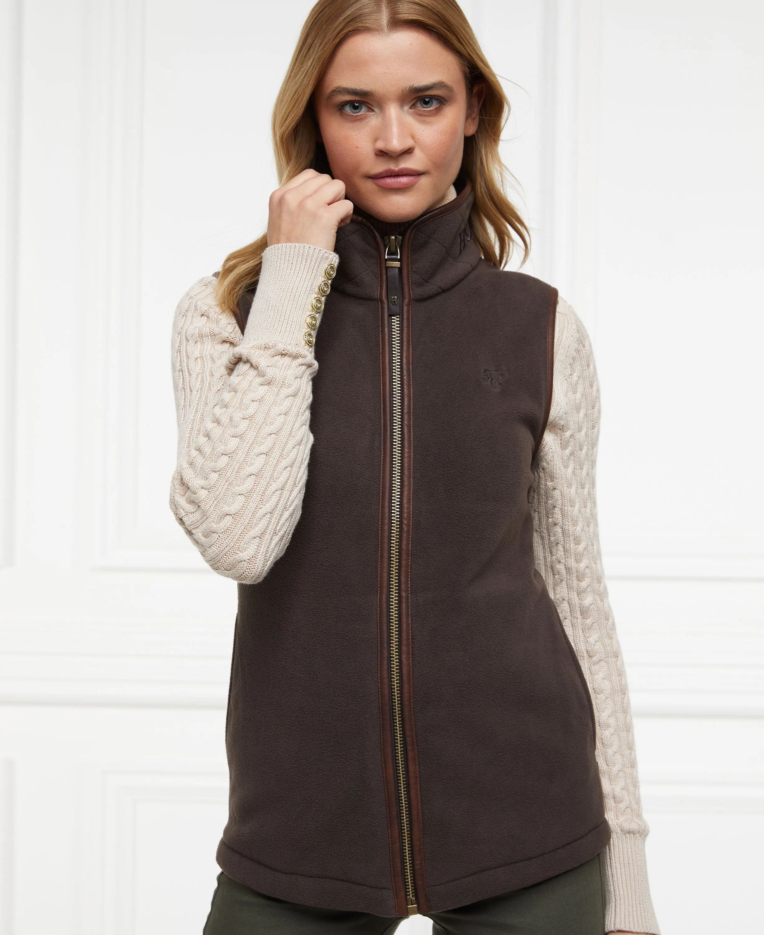 Country Fleece Gilet - Chocolate