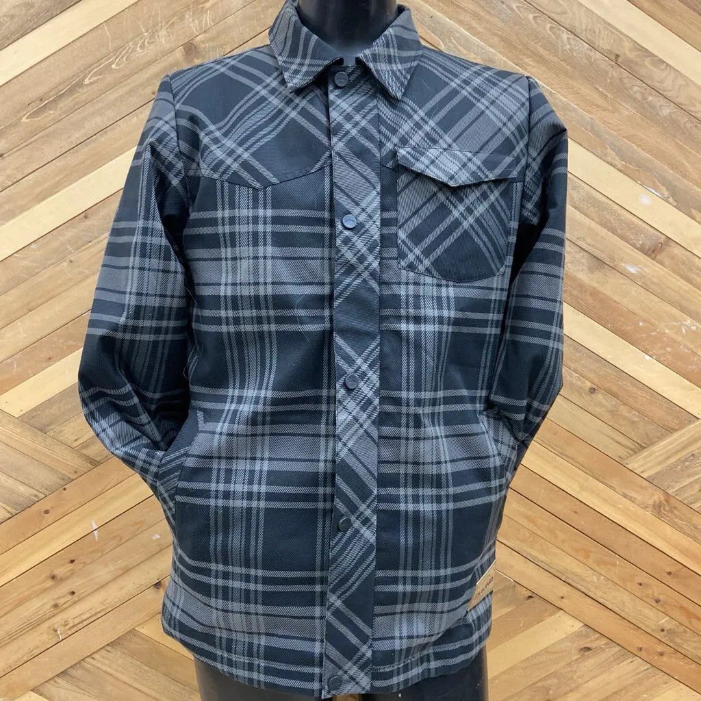 Dakine - Men's Insulated Zip/Buttoned Plaid Jacket - MSRP$195: Grey / Black-men-SM