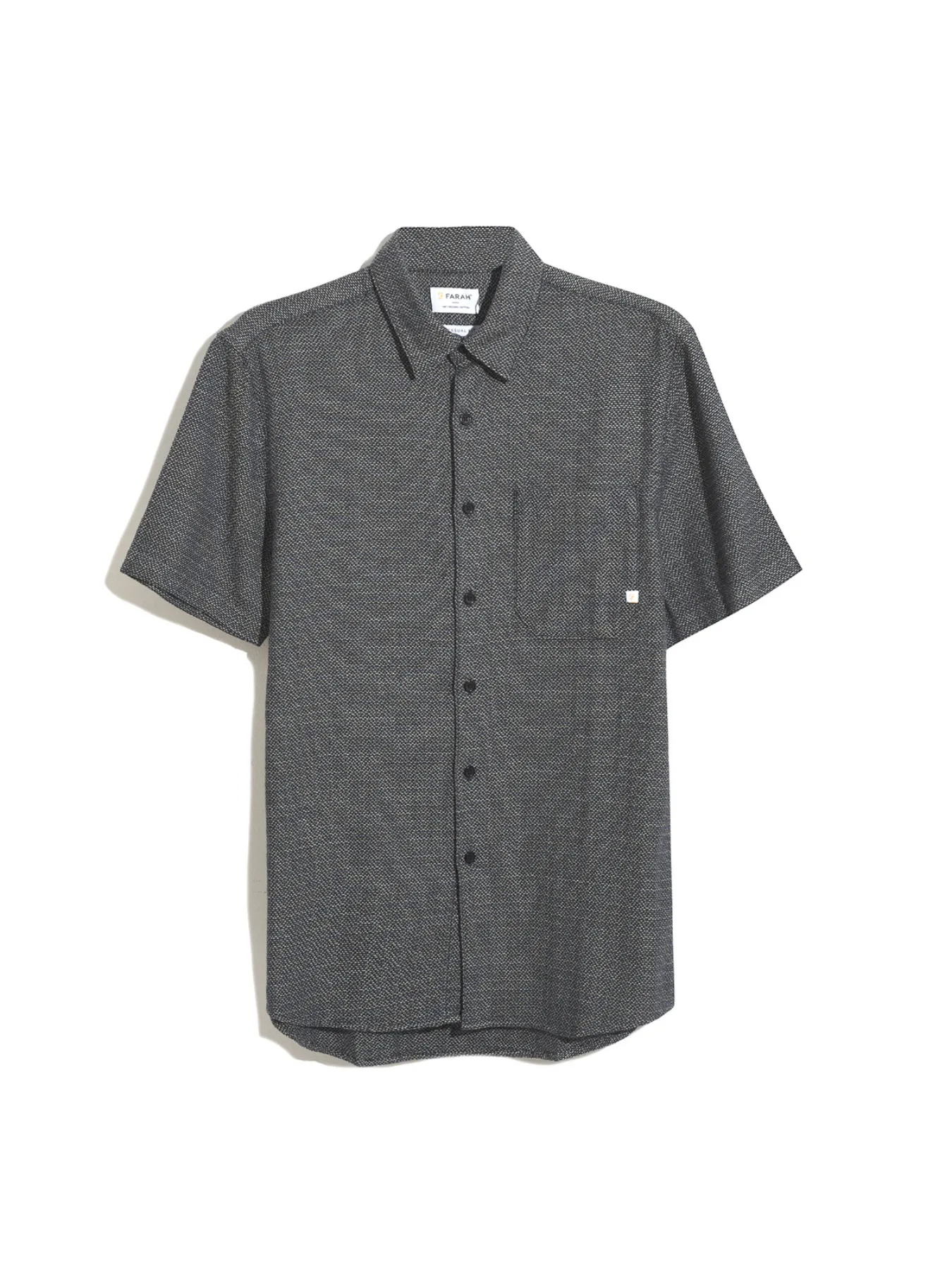 Denzie Jacquard Short Sleeve Shirt In True Navy