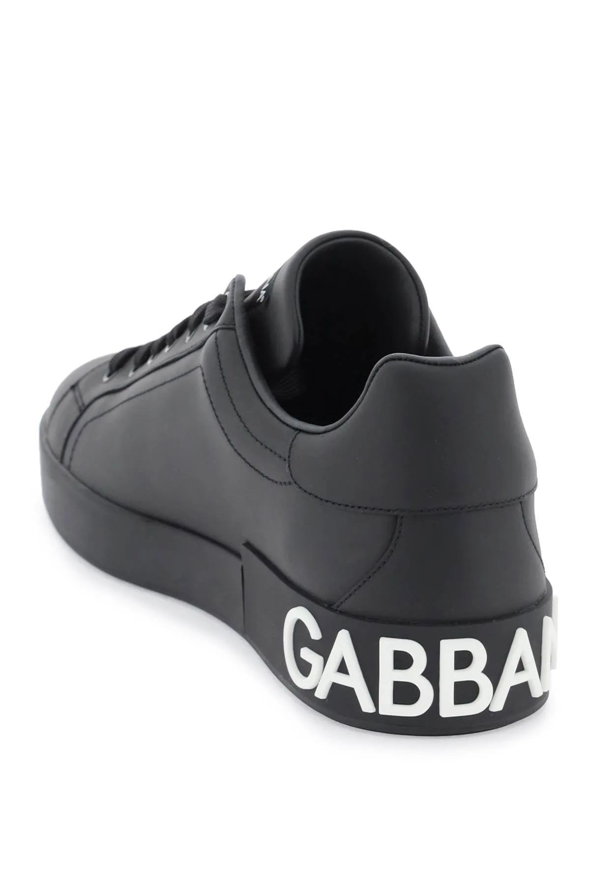 Dolce & Gabbana Leather Portofino Sneakers With Dg Logo