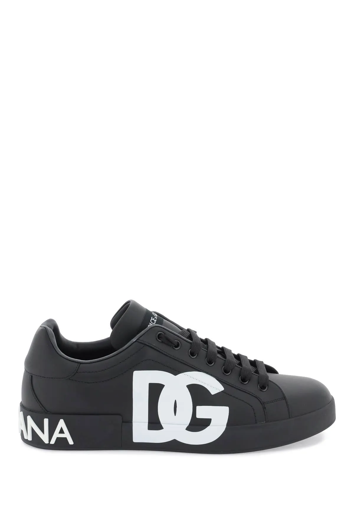 Dolce & Gabbana Leather Portofino Sneakers With Dg Logo