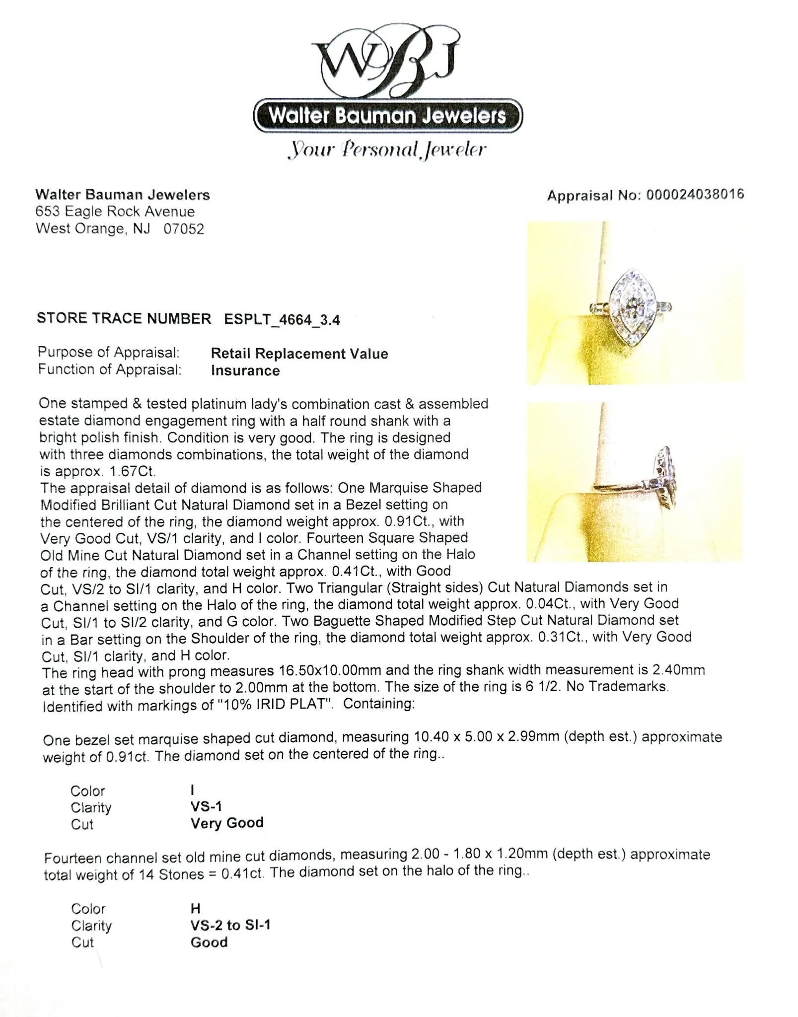 Estate Platinum 1.67ctw G-I/VS1-SI2 Diamond Cocktail Ring